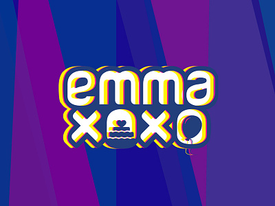 Emma Xoxo logo balloon cake design emma logo xoxo