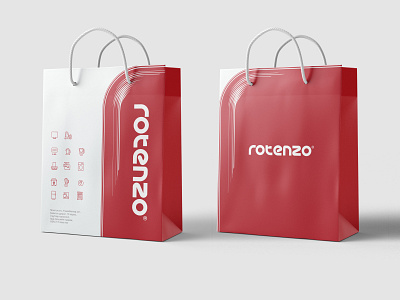 Rotenzo bag brandbook design identity logo package packagingbag red shopping shoppingbag