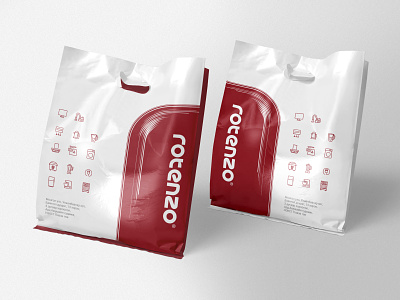 Rotenzo bag bags brandbook branding design electronproducts identity plasticbag r red shop