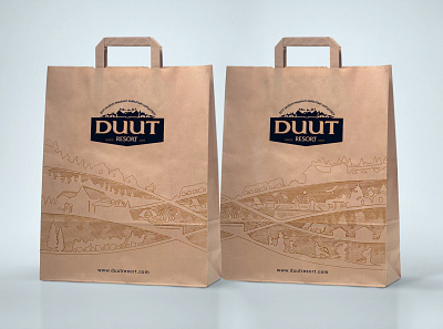 Duut Resort Paper bag brandbook branding design identity logo package package design packagedesign packaging paperbag poster resort
