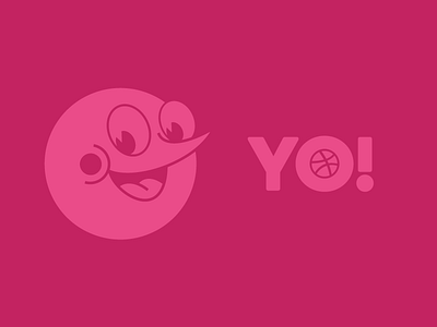 Yo! bold character debut dribbble face illustration pink type yo