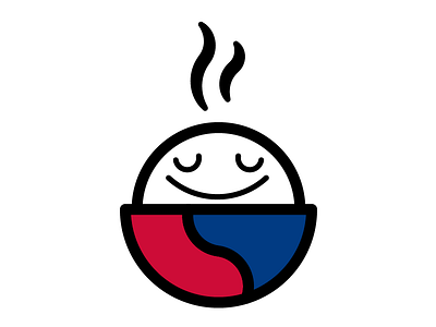 Crosstable Logo V.1 black blue bold bowl happy hot korea red rice smile south steam