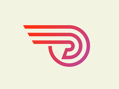 Unused Logo Mark bold circle design gradient lines logo logo mark movement pink red round swift