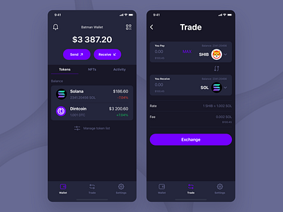 Crypto & NFT Wallet crypto cryptocurrency design figma nft sketch ui uiux ux wallet