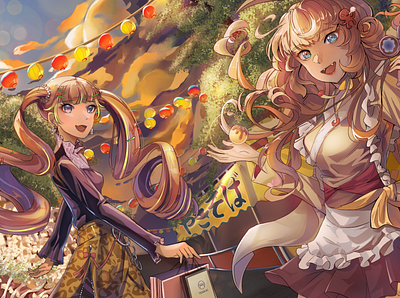 Graphic Illustration of Food Fantasy Characters drawing graphicillustration illustration procreate