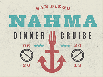 NAHMA 2013 Dinnner Cruise Logo branding logo mark retro type typography