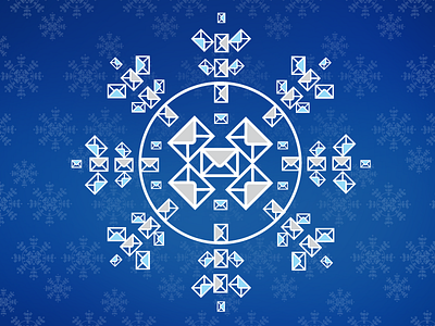 Mailflake mail pattern snowflake vector