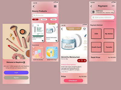 Beauty Apps app beautyapps beautyproduct figma graphic graphic design logo makeup mobileapps pinktheme skincare ui uiux