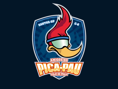Pica-Pau (woodpecker) Beach Volleyball beach beach volleyball branding jersey logo pica pau sports volleyball woodpecker
