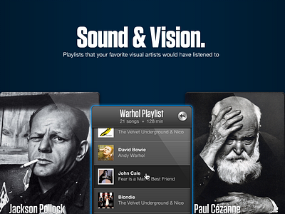 Sound And Vision 6 card interface list player records scrubber web app