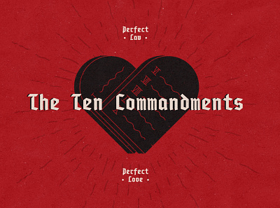 The Ten Commandments bold church flyer graphic design illustration lettering minimalist poster sermon series typography vector