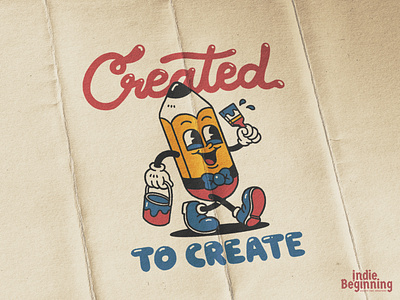 Created to Create comic graphic design illustration logo mascot retro shirt design texture vintage