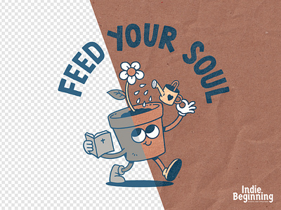 Feed Your Soul christian church graphic design illustration lettering mascot minimalist retro shirt design vintage