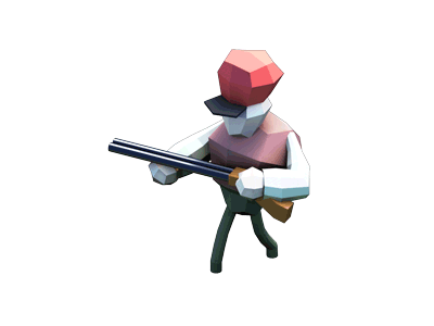 Huntercreep 3d animation hunter low poly