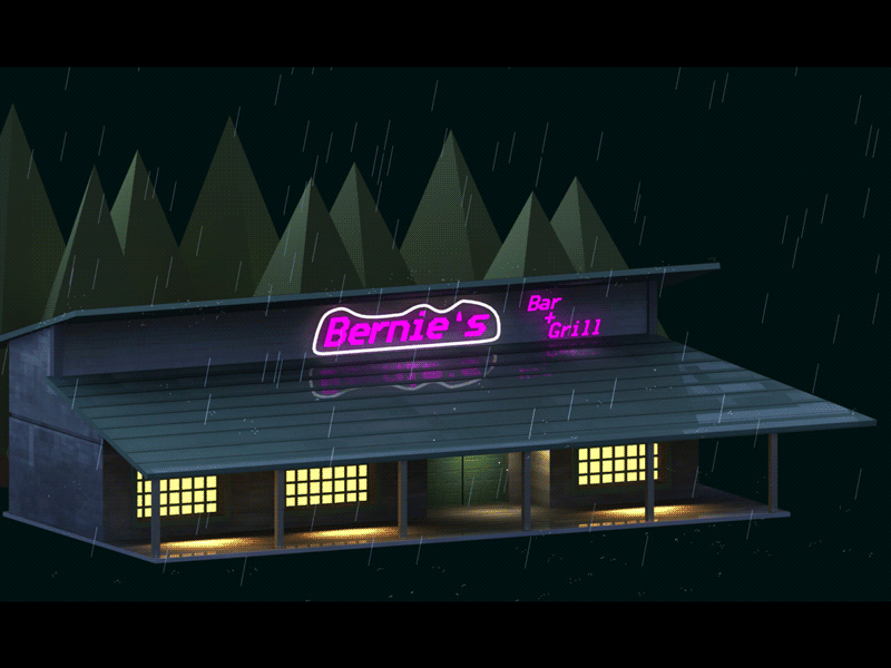 Bernies Tavern 3d comic interactive low poly stlye