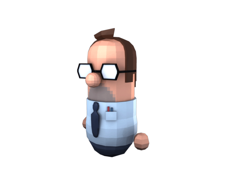 Office Worker art character clip low office poly