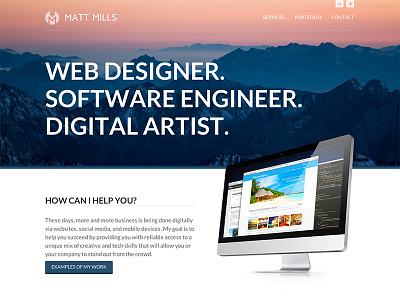 Matt Mills Home Redux bootstrap css3 design layout page website