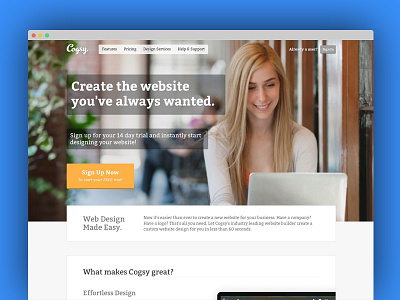 Cogsy Home cogsy design friendly landing layout page responsive startup website