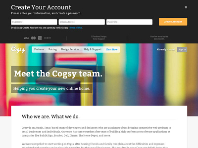 Cogsy Create Account account cogsy create dark form jquery signup slide ui