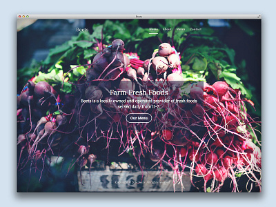 Beets Home food fullpage minimal restaurant template website