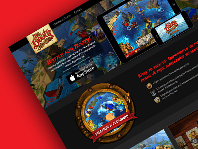 Age of Booty: Tactics Marketing Page app design game layout page pirate video website