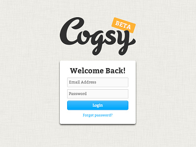 Cogsy Login (Beta) application beta cogsy design form login web