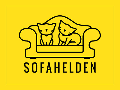 Final Logo For Couch Heroes cats couch germany icon illustration line ar sofa