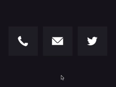 Contact Icons Animation animation block css footer gif hover icon icons mail phone turn twitter
