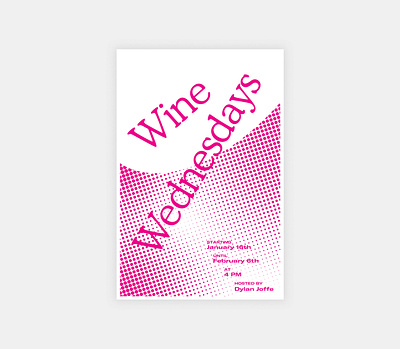 Wine Wednesdays Poster 90s gradient halftone poster poster art posters