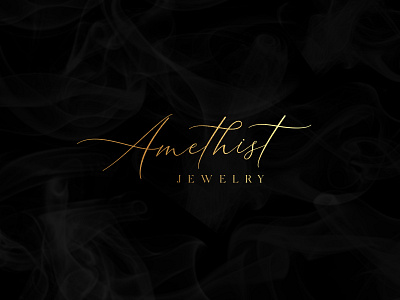 A logo for a jewerly brand "Amethist" calligraphy clean design elegant feminine gold graphic design identity jewelry lettering logo simple typography