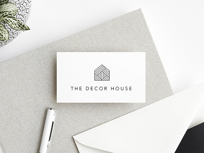 Logo for e-commerce store "The Decor House" clean decor design graphic homewares identity lignt logo modern simple