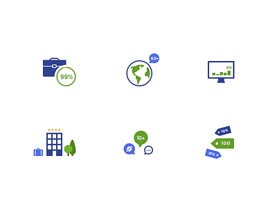 University website icon set