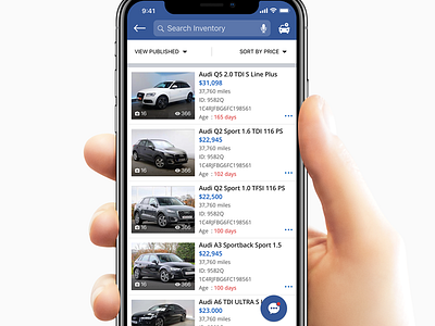 Inventory Listing iOS car listing inventory iphone x
