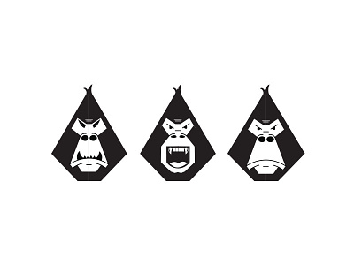 Gorilla Faces Study black brand branding character design face flat gorilla icon illustration logo vector