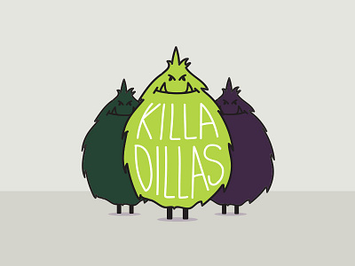 Killa dillas brand character colour design flat hand drawn icon identity illustration logo typography vector