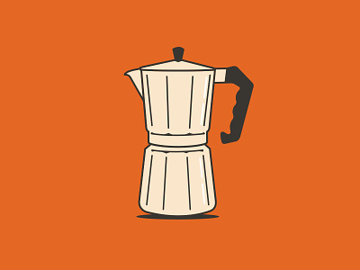 Perculator Coffee Brewer brew coffee design flat graphic design icon illustration orange perculator stove pot ui vector