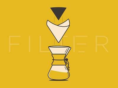 FILTER by berk - Chemex Poster on Kickstarter brewing chemex coffee colour design flat icon illustration kickstarter poster vector yellow