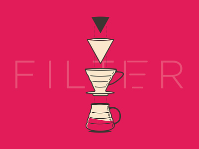 FILTER by berk - V60 poster on Kickstarter brewing coffee colour design flat icon illustration kickstarter pink poster v60 vector