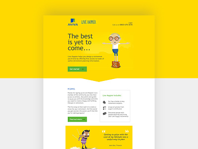 Aviva Launch Email digital email email marketing flat interface online ui user journey ux yellow