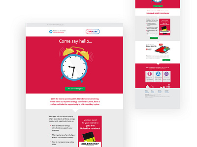 npower event reminder email cta design digital electricity email flat graphic design online power red reminder ui