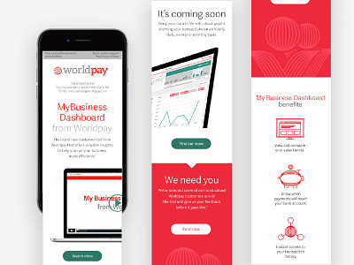 Worldpay mobile email design email email marketing graphic design icon mobile online red ui user interface ux