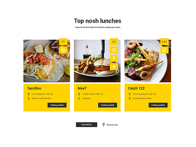 Featured food locations digital design food image social media ui user interface ux vancouver web web design yellow