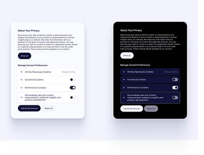 Cookie Preference Model app design figma settings typography ui ux