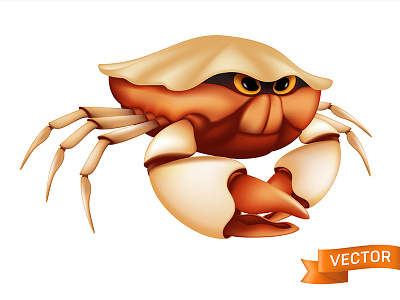 Cute crab with big claws and funny cartoon eyes branding cartoon character design graphic graphic design illustration logo mascot vector