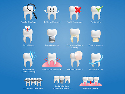 Dental icons set