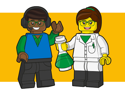 LEGO Minifigures in vector branding cartoon cartoon character cartoon illustration character client service customer service design flat graphic graphic design illustration lego logo mascot minifigures scientist vector vector character vector illustration