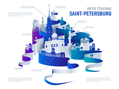 Saint-Petersburg vector cityscape building city cityscape design flat graphic illustration infographic petersburg russia saint petersburg vector