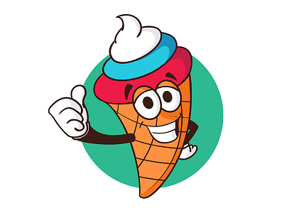 Ice Cream cartoon character cartoon character cream cute funny ice cream illustration like mascot vector