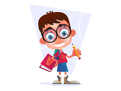 Preschool Education cartoon character children education fun genius illustration mascot nerd school smart vector