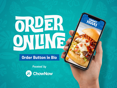 Jimmy Hula's Online Ordering advertisement branding chownow florida graphic design jimmy hulas jimmyhulas mobile orlando restaurant branding